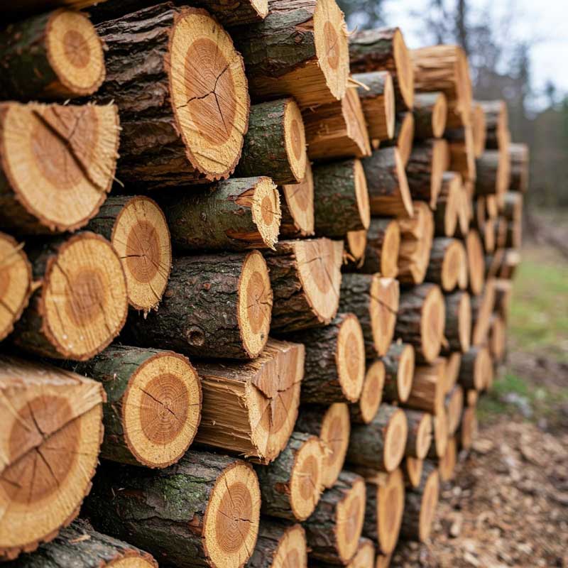 Leña seca y derivados de madera gallega de Galibosque en Boiro